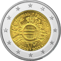 2-Euro Frankreich - 2012 - 10 Jahre Euro-Bargeld
