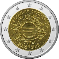 2-Euro Griechenland - 2012 - 10 Jahre Euro-Bargeld