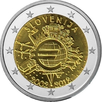 2-Euro Slowenien - 2012 - 10 Jahre Euro-Bargeld