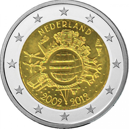 2 € Niederlande - 2012 - 10 Jahre Euro-Bargeld