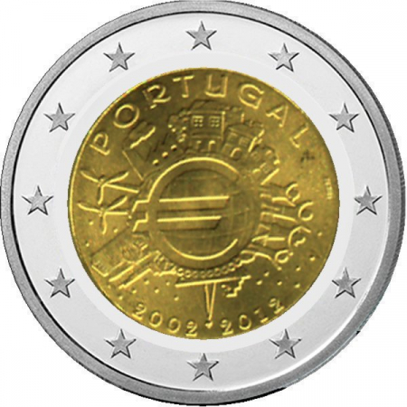 2 € Portugal - 2012 - 10 Jahre Euro-Bargeld
