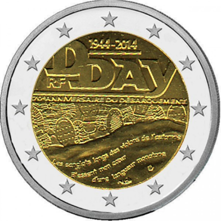 2 € Frankreich - 2014 - D-Day - 70. Jahrestag
