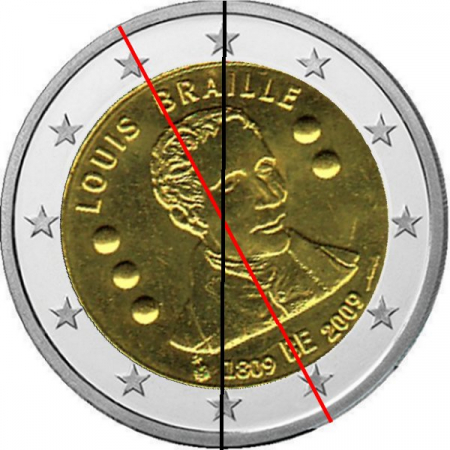2 € Belgien - 2009 - Louis Braille - 332° Stempeldrehung