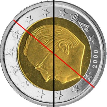2 € Belgien - 2000 - Kursmünze - 310° Stempeldrehung
