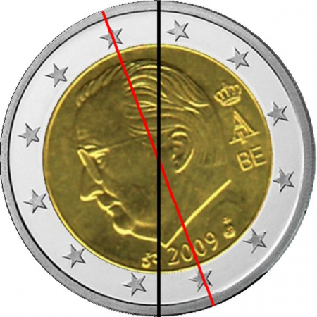 2 € Belgien - 2009 - Kursmünze - 340° Stempeldrehung