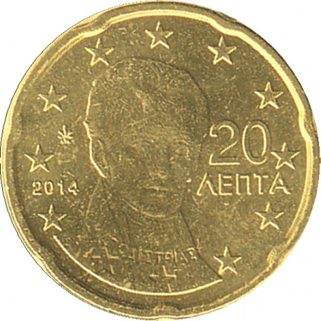 Griechenland 2014 - 20 Cent Kursmünze aus KMS