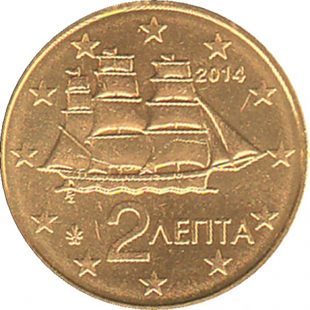 Griechenland 2014 - 2 Cent Kursmünze aus KMS