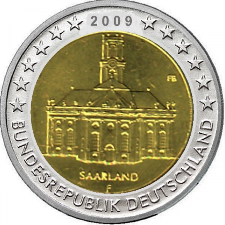 2 € Deutschland - 2009 - F - Saarbrücker Ludwigskirche