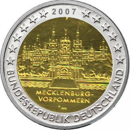 2 € Deutschland - 2007 - F - Schweriner Schloss