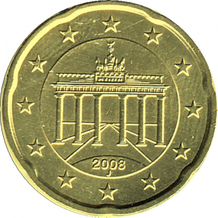 Deutschland - J - 2008 - 20 Cent Kursmünze