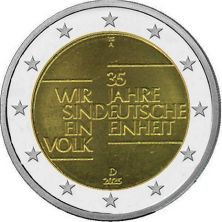 2 € Deutschland - 2025 - A - 35 Jahre Deutsche Einheit