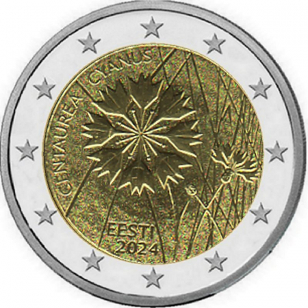 2 € Estland - 2024 - Nationalblume Kornblume