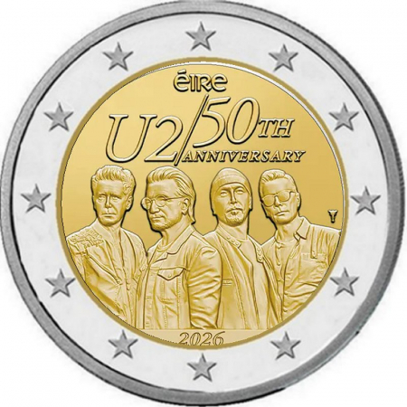 2 € Irland - 2026 - 50 Jahre Irische Rockband U2