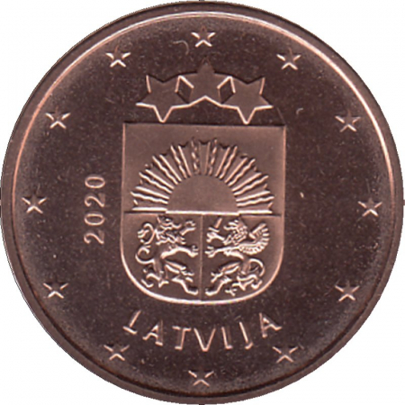Lettland 2020 - 5 Cent Kursmünze aus KMS