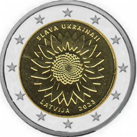 2 € Lettland - 2023 - Ukrainische Sonnenblume