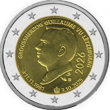 2 € Luxemburg - 2026 - Thronbesteigung Großherzog Guilaume