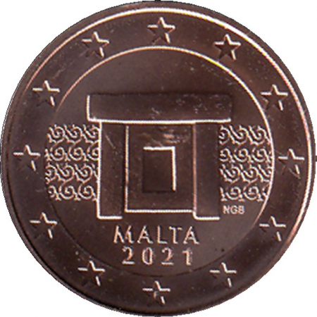 Malta - 2021 - 1 Cent Kursmünze aus KMS