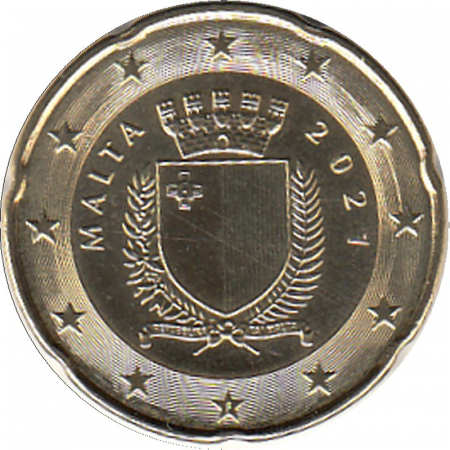 Malta - 2021 - 20 Cent Kursmünze aus KMS