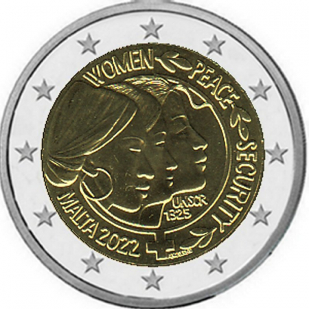 2 € Malta - 2022 - UN-Sicherheitsresolution für Frauen