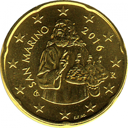 San Marino - 2016 - 20 Cent Kursmünze