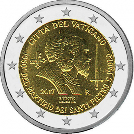 2 € Vatikan - 2017 - Martyrium Sankt Petrus und Paulus