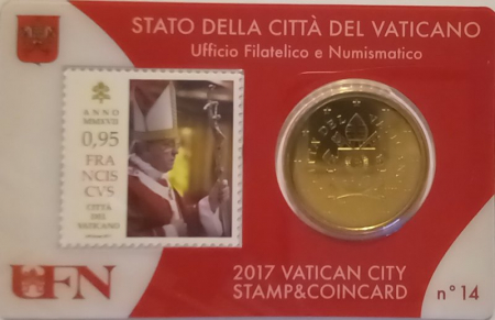 Vatikan - 2017 - CoinCard+Briefmarke -  Nr. 14 (0,95)