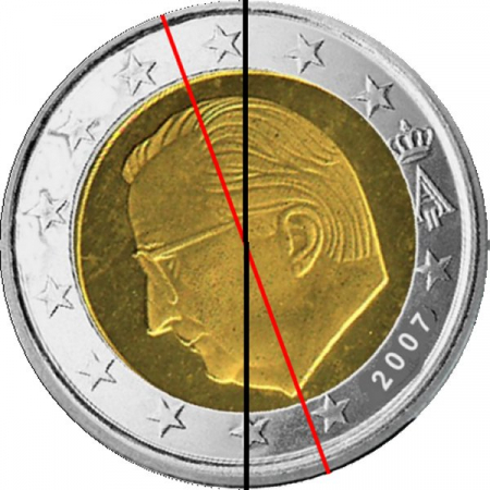 2 € Belgien - 2007 - Kursmünze - 340° Stempeldrehung