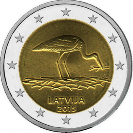 2 € Lettland - 2015 - Schwarzstorch-Schutzprogramm