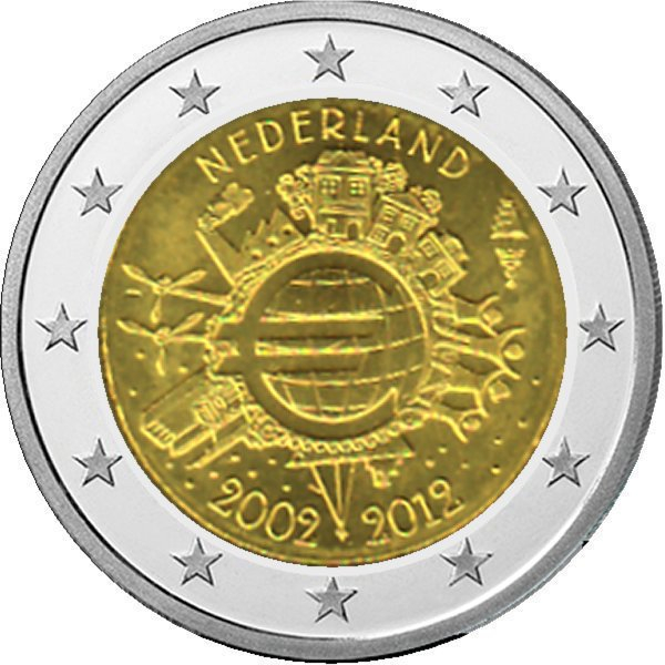 2 € Niederlande - 2012 - 10 Jahre Euro-Bargeld