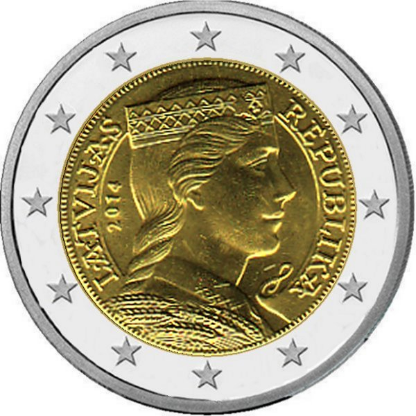 2 € Lettland - 2014 - Kursmünze