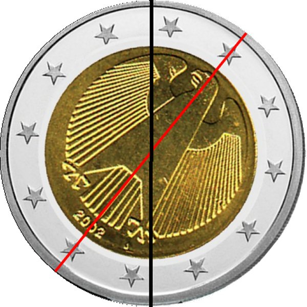 2 € Deutschland - 2002 - J - Kursmünze - 39° Stempeldrehung
