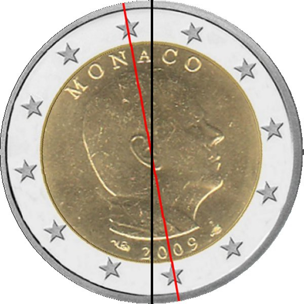 Monaco - 2009 - 2 € Kursmünze - 350° Stempeldrehung