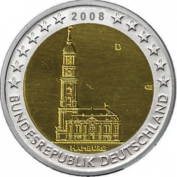 2 € Deutschland - 2008 - D - Hamburger Michel