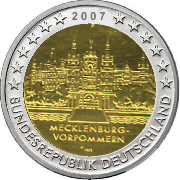 2 € Deutschland - 2007 - F - Schweriner Schloss