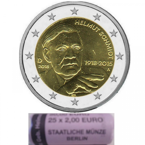 2 € Deutschland - A - 2018 - Helmut Schmidt - Rolle