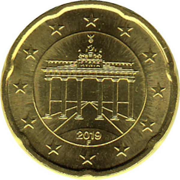 Deutschland - F - 2019 - 20 Cent Kursmünze aus KMS