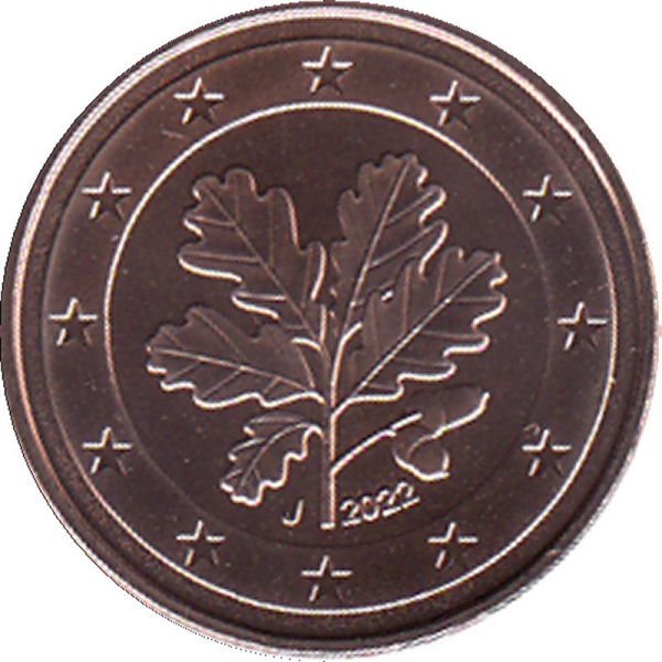Deutschland - J - 2022 - 2 Cent Kursmünze aus KMS
