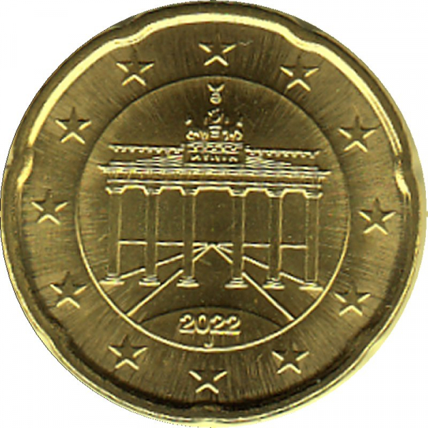 Deutschland - J - 2022 - 20 Cent Kursmünze