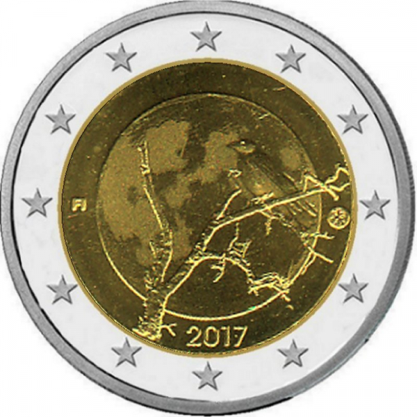 2 € Finnland - 2017 - Blau-Weiß - Finnische Natur