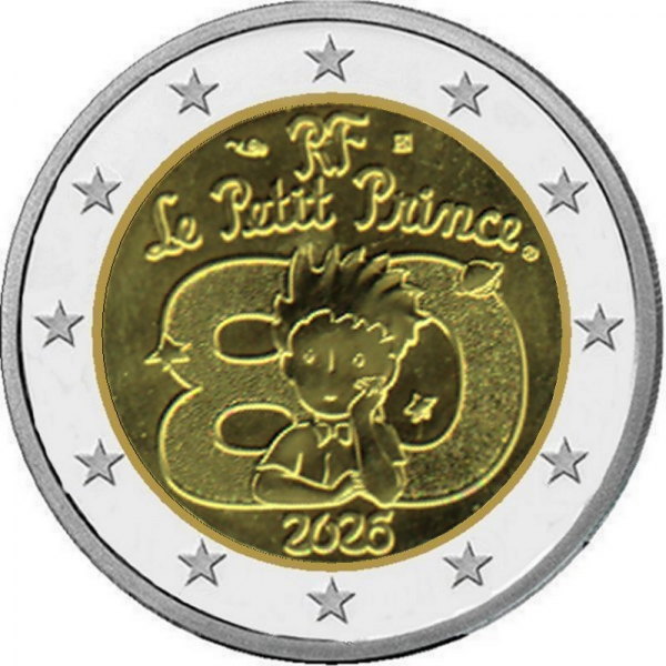 2 € Frankreich - 2026 - Der kleine Prinz - Antonie de Saint-Exupéry - Wüste