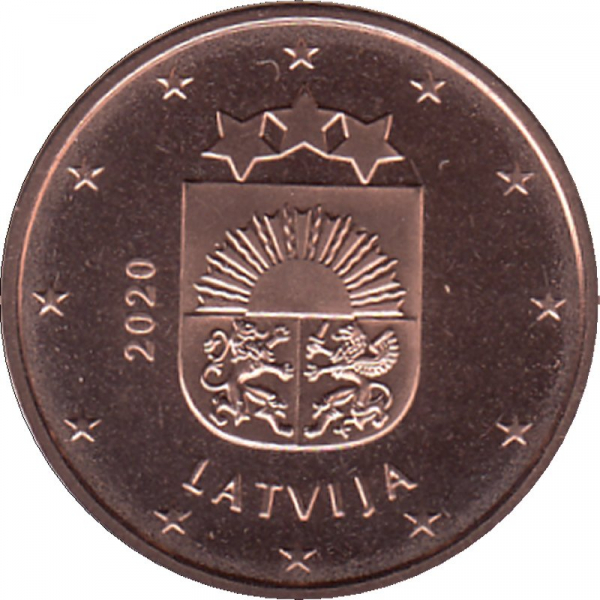 Lettland 2020 - 2 Cent Kursmünze aus KMS