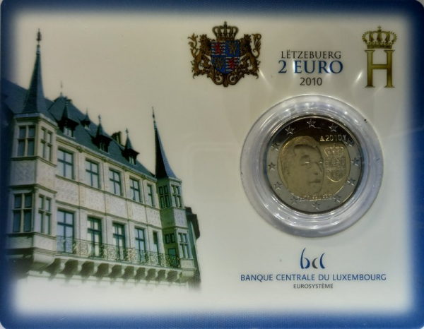 2 € Luxemburg - 2010 - Henri mit Wappen - CoinCard