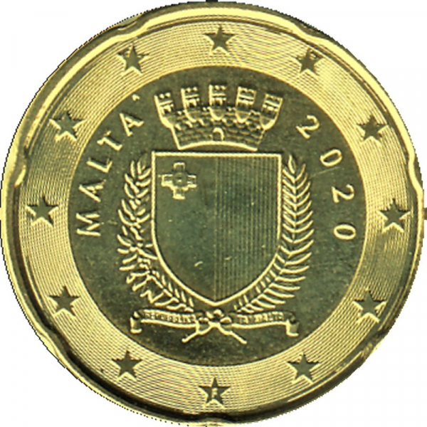 Malta - 2020 - 20 Cent Kursmünze aus KMS
