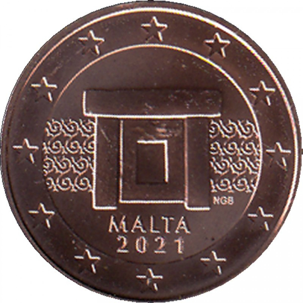 Malta - 2021 - 5 Cent Kursmünze aus KMS