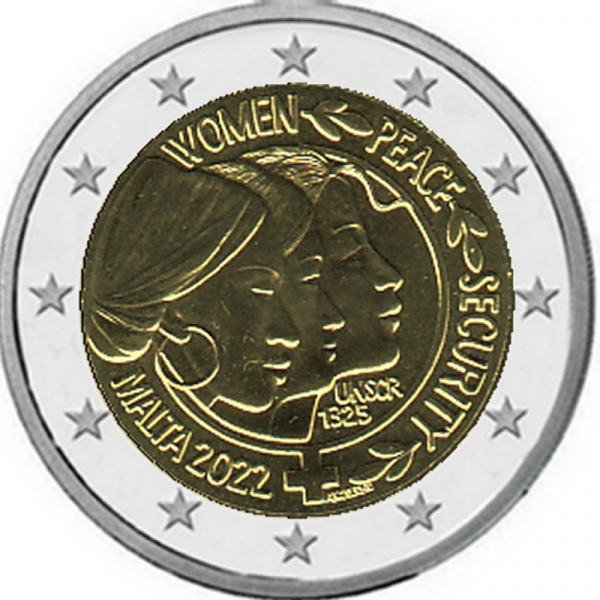 2 € Malta - 2022 - UN-Sicherheitsresolution für Frauen