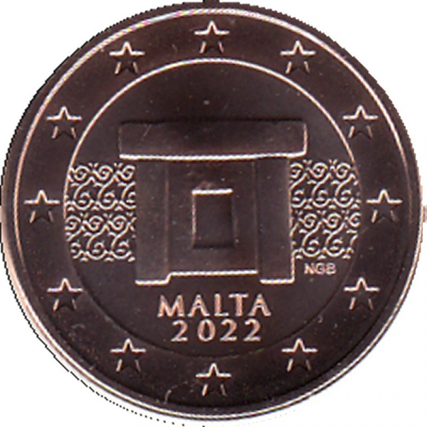 Malta - 2022 - 2 Cent Kursmünze aus KMS