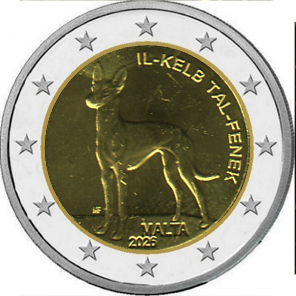 2 € Malta - 2026 - Der Pharaonenhund