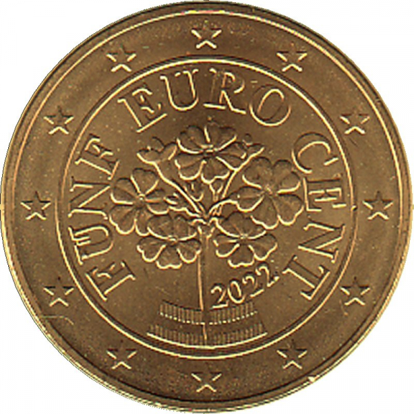 Österreich - 2022 - 5 Cent Kursmünze