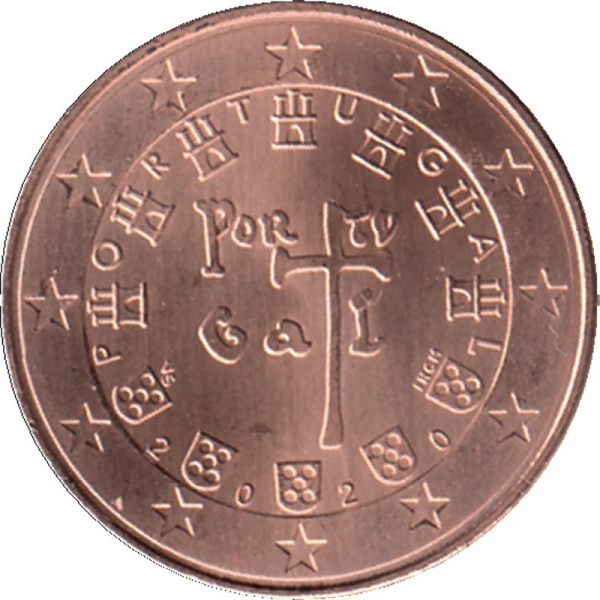 Portugal - 2020 - 1 Cent Kursmünze aus KMS