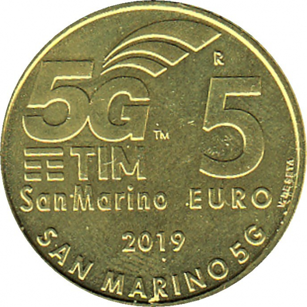 5 € San Marino - 2019 - 5 G Mobilfunk